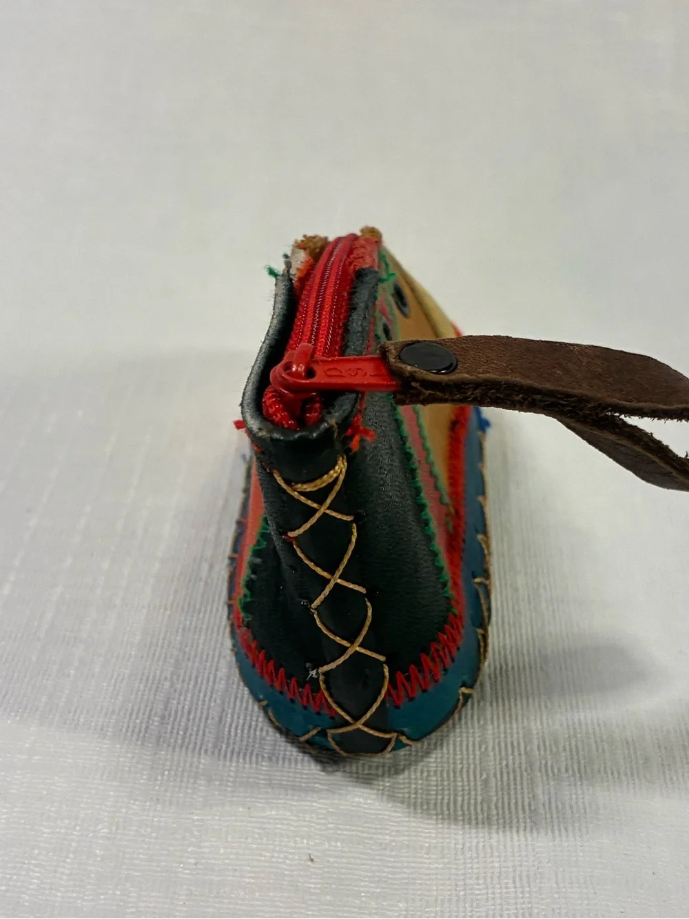 🌺NEW UNIQUE HANDMADE leather patched Shoe Wallet Pouch🌺